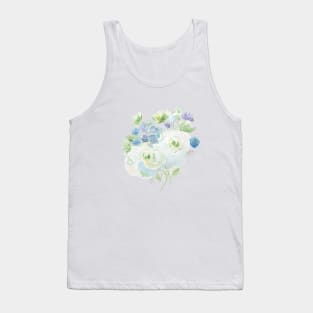 abstract green and blue flowers arrangement Tank Top